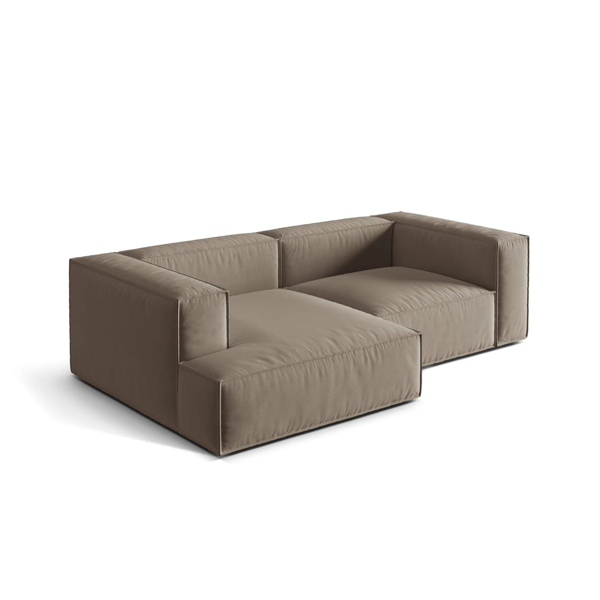 Nuria Ecksofa Links, mit Bezug aus Samt (PariKha) in Concrete, 147x252 cm – Bild 4