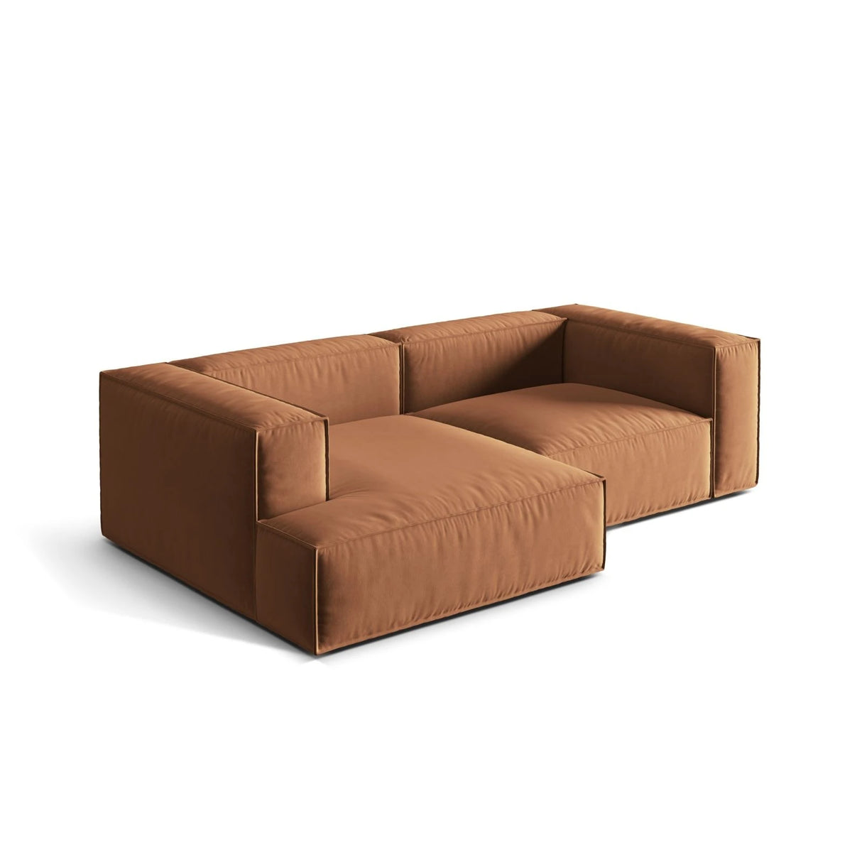 Nuria Ecksofa Links, mit Bezug aus Samt (ParTej) in Honey, 147x252 cm – Bild 4