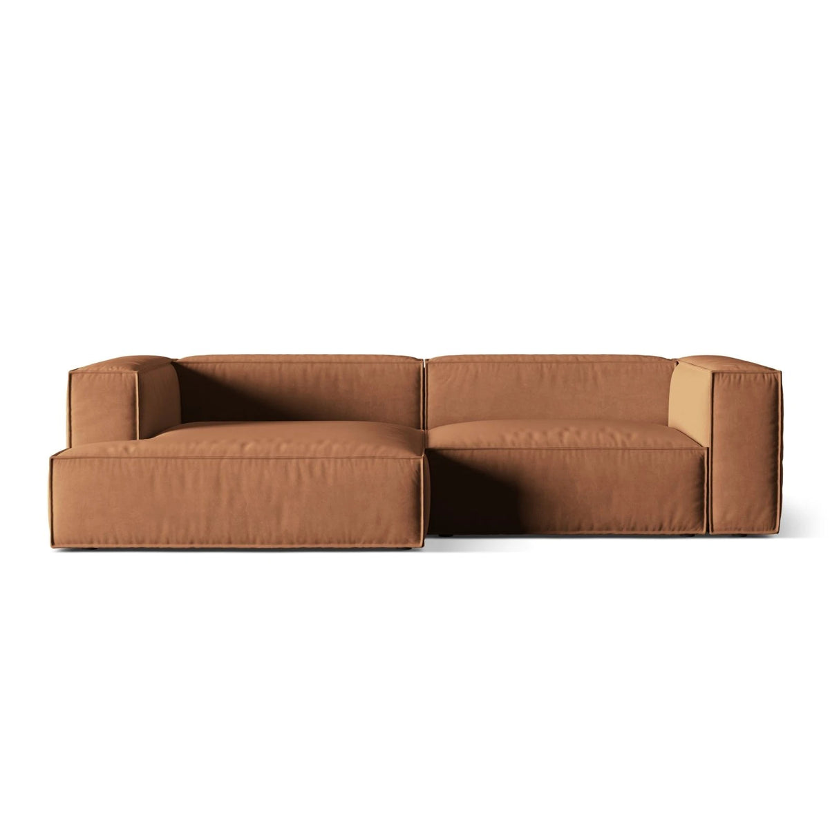 Nuria Ecksofa Links, mit Bezug aus Samt (ParTej) in Honey, 147x292 cm – Bild 1