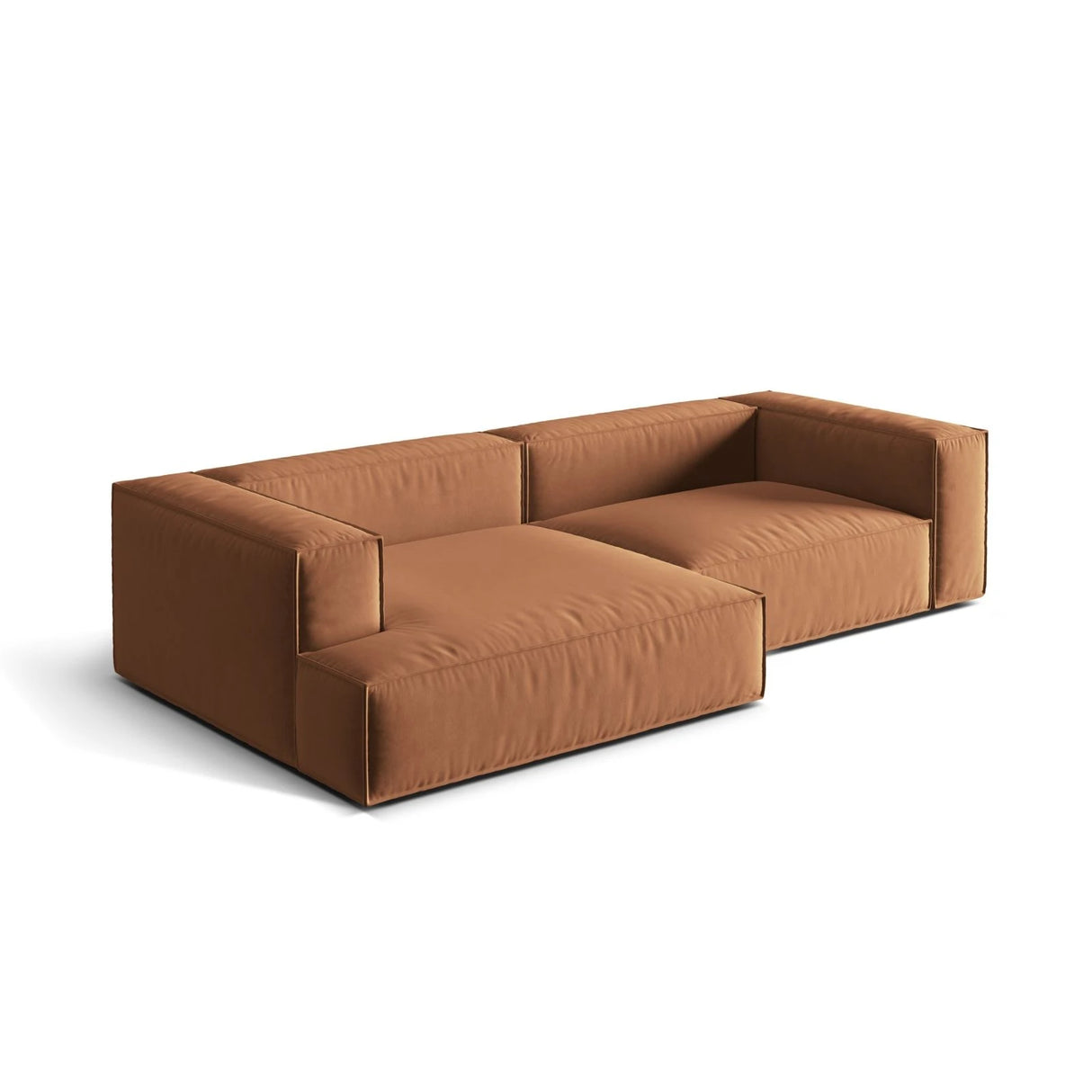 Nuria Ecksofa Links, mit Bezug aus Samt (ParTej) in Honey, 147x292 cm – Bild 4