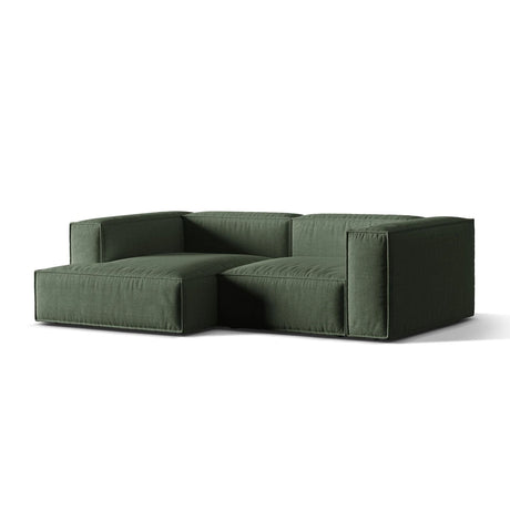 Nuria Ecksofa Links, mit Bezug aus Strukturierter Stoff (Lib12) in Moss Green, 147x252 cm – Bild 3
