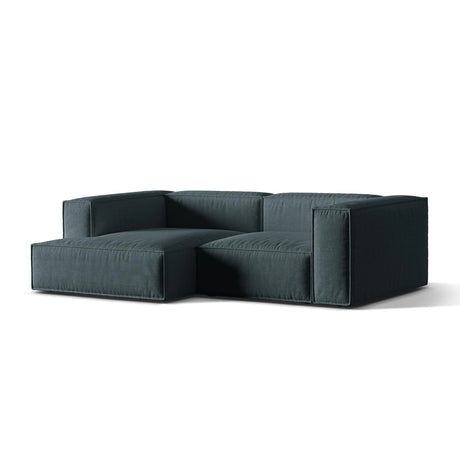 Nuria Ecksofa Links, mit Bezug aus Strukturierter Stoff (Lib13) in Deep Petrol, 147x252 cm – Bild 3