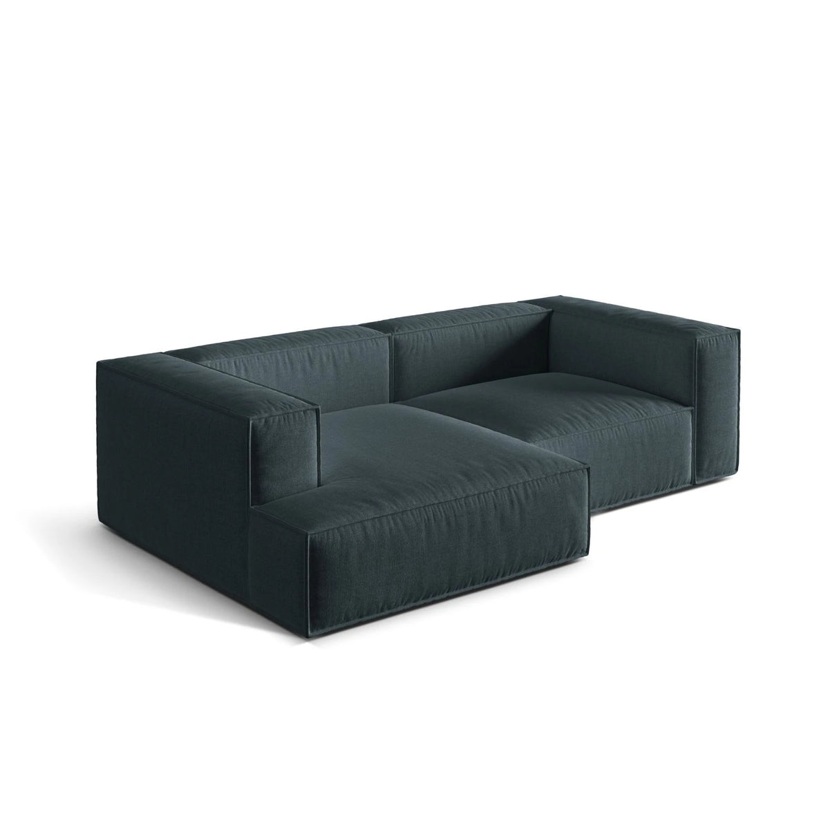 Nuria Ecksofa Links, mit Bezug aus Strukturierter Stoff (Lib13) in Deep Petrol, 147x252 cm – Bild 4