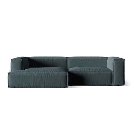 Nuria Ecksofa Links, mit Bezug aus Strukturierter Stoff (Lib13) in Deep Petrol, 147x292 cm – Bild 1