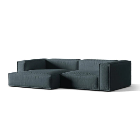 Nuria Ecksofa Links, mit Bezug aus Strukturierter Stoff (Lib13) in Deep Petrol, 147x292 cm – Bild 3