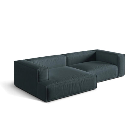Nuria Ecksofa Links, mit Bezug aus Strukturierter Stoff (Lib13) in Deep Petrol, 147x292 cm – Bild 4