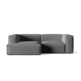 Nuria Ecksofa Links, mit Bezug aus Strukturierter Stoff (Lib20) in Grau, 147x252 cm – Bild 1