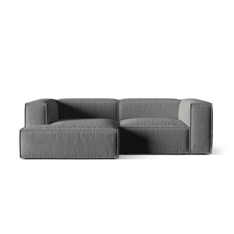 Nuria Ecksofa Links, mit Bezug aus Strukturierter Stoff (Lib20) in Grau, 147x252 cm – Bild 1