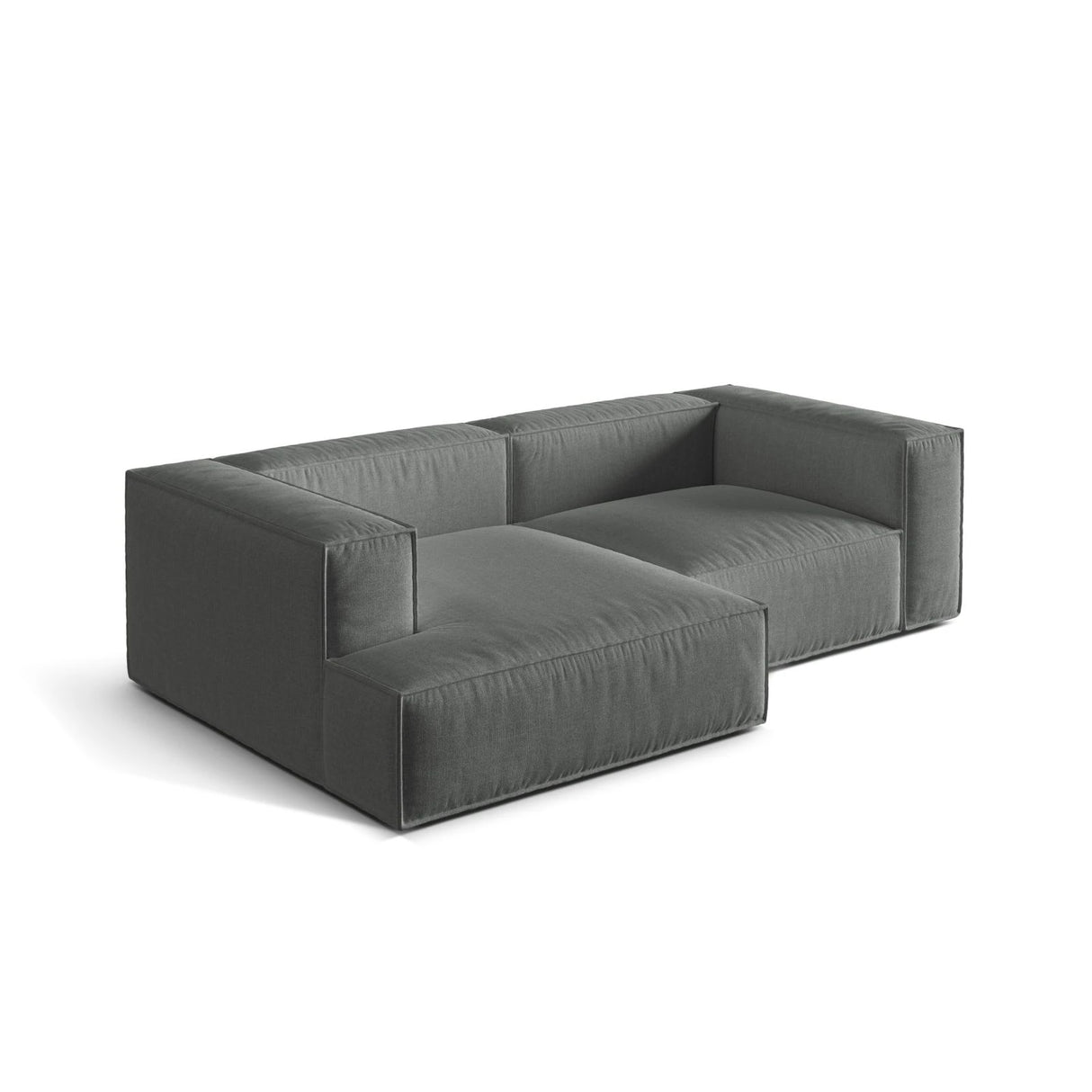 Nuria Ecksofa Links, mit Bezug aus Strukturierter Stoff (Lib20) in Grau, 147x252 cm – Bild 4