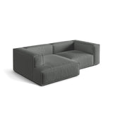 Nuria Ecksofa Links, mit Bezug aus Strukturierter Stoff (Lib20) in Grau, 147x252 cm – Bild 4