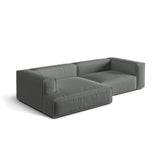 Nuria Ecksofa Links, mit Bezug aus Strukturierter Stoff (Lib20) in Grau, 147x292 cm – Bild 4