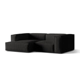 Nuria Ecksofa Links, mit Bezug aus Strukturierter Stoff (Lib22) in Schwarz, 147x252 cm – Bild 3