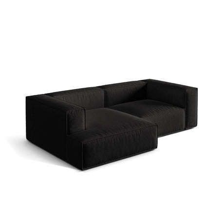 Nuria Ecksofa Links, mit Bezug aus Strukturierter Stoff (Lib22) in Schwarz, 147x252 cm – Bild 4