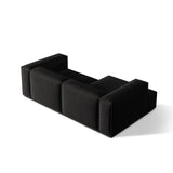 Nuria Ecksofa Links, mit Bezug aus Strukturierter Stoff (Lib22) in Schwarz, 147x252 cm – Bild 5