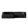 Nuria Ecksofa Links, mit Bezug aus Strukturierter Stoff (Lib22) in Schwarz, 147x292 cm – Bild 1