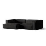 Nuria Ecksofa Links, mit Bezug aus Strukturierter Stoff (Lib22) in Schwarz, 147x292 cm – Bild 3