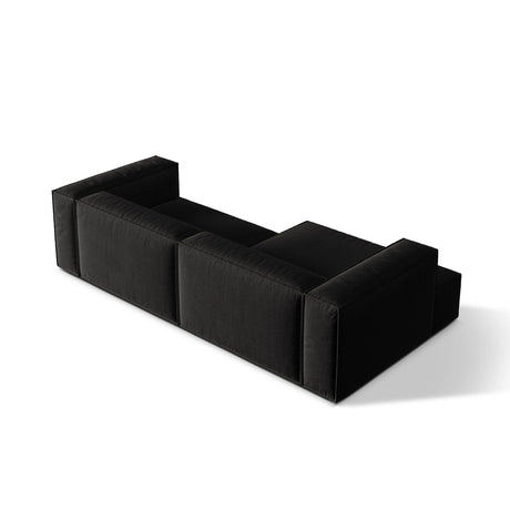 Nuria Ecksofa Links, mit Bezug aus Strukturierter Stoff (Lib22) in Schwarz, 147x292 cm – Bild 5