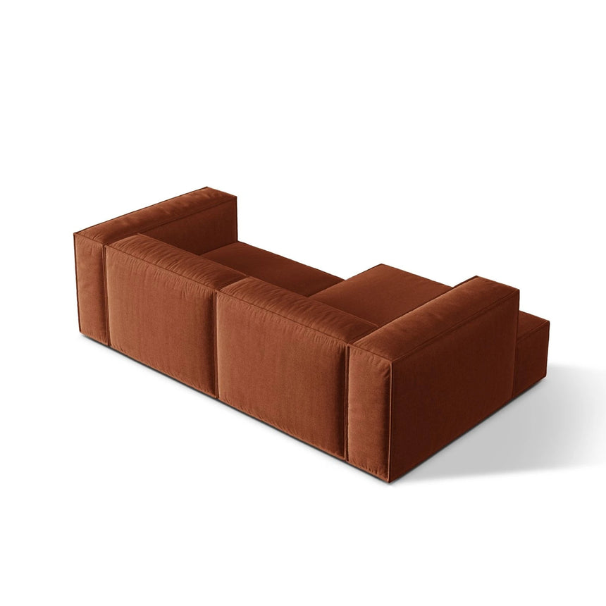 Nuria Ecksofa Links, mit Bezug aus Strukturierter Stoff (Lib9) in Ziegel, 147x252 cm – Bild 5