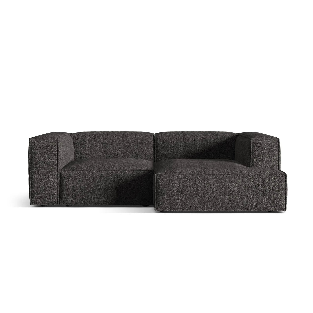 Nuria Ecksofa Rechts, mit Bezug aus Boucle (MoAn) in Anthrazit, 147x252 cm – Bild 1