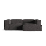 Nuria Ecksofa Rechts, mit Bezug aus Boucle (MoAn) in Anthrazit, 147x252 cm – Bild 1
