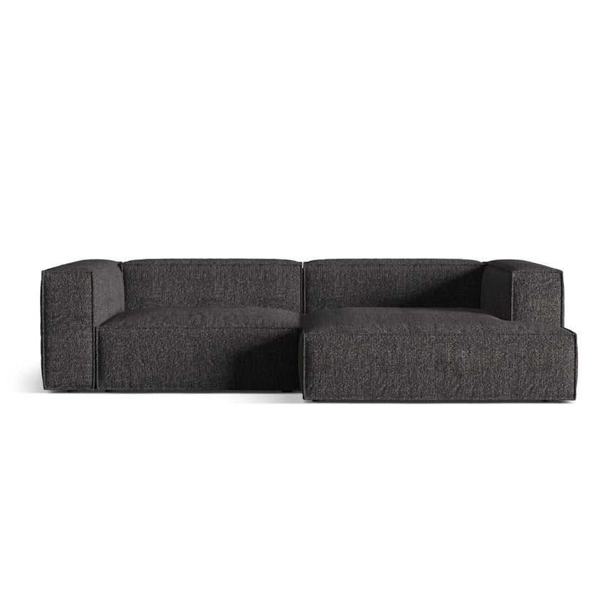 Nuria Ecksofa Rechts, mit Bezug aus Boucle (MoAn) in Anthrazit, 147x292 cm – Bild 1