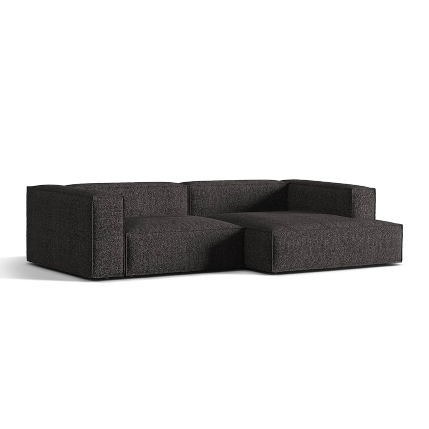 Nuria Ecksofa Rechts, mit Bezug aus Boucle (MoAn) in Anthrazit, 147x292 cm – Bild 3