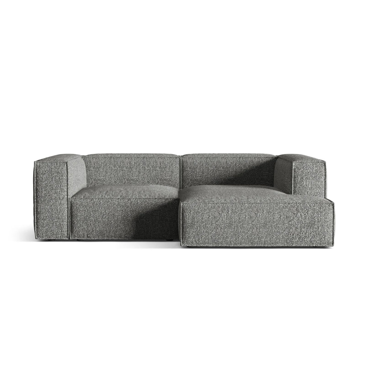 Nuria Ecksofa Rechts, mit Bezug aus Boucle (MoGra) in Graphit, 147x252 cm – Bild 1