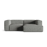 Nuria Ecksofa Rechts, mit Bezug aus Boucle (MoGra) in Graphit, 147x252 cm – Bild 1