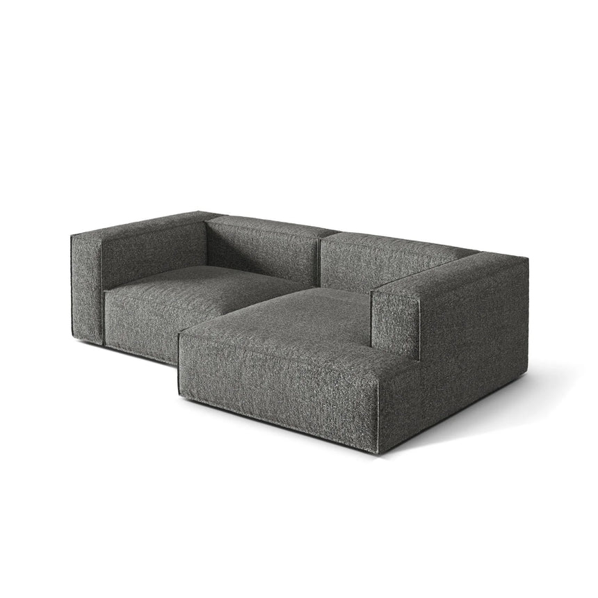 Nuria Ecksofa Rechts, mit Bezug aus Boucle (MoGra) in Graphit, 147x252 cm – Bild 4