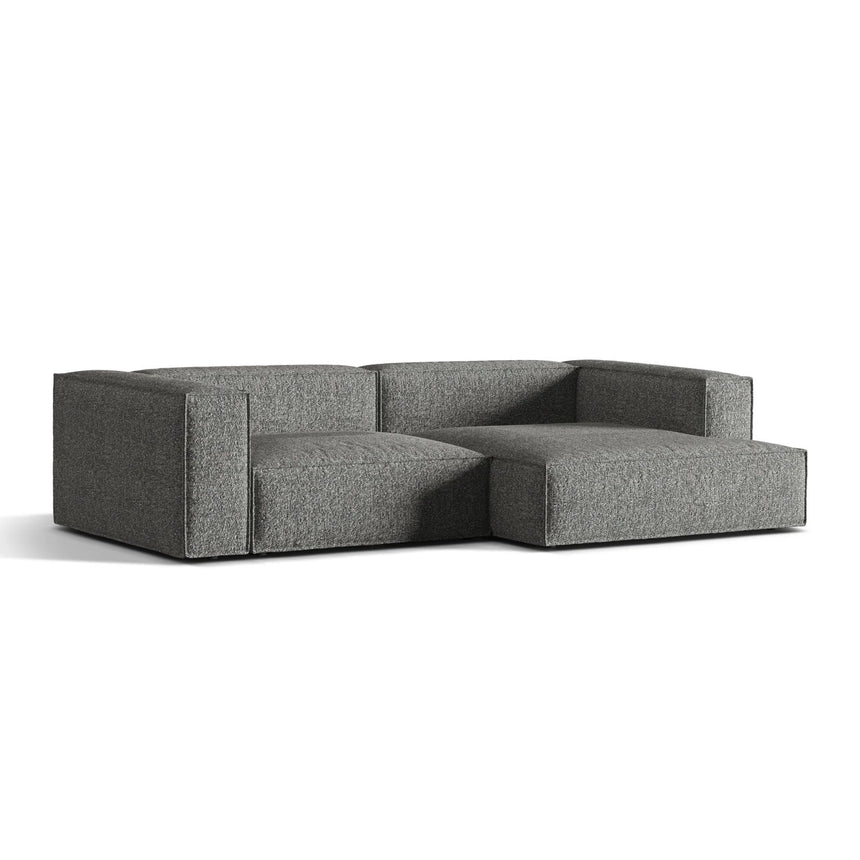 Nuria Ecksofa Rechts, mit Bezug aus Boucle (MoGra) in Graphit, 147x292 cm – Bild 3