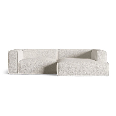 Nuria Ecksofa Rechts, mit Bezug aus Boucle (MonPea) in Grey Beige Melange, 147x292 cm – Bild 1