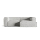 Nuria Ecksofa Rechts, mit Bezug aus Boucle (MonSil) in Silber, 147x252 cm – Bild 1