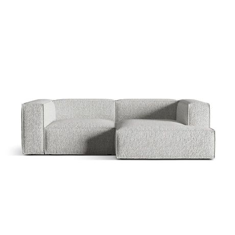 Nuria Ecksofa Rechts, mit Bezug aus Boucle (MonSil) in Silber, 147x252 cm – Bild 1