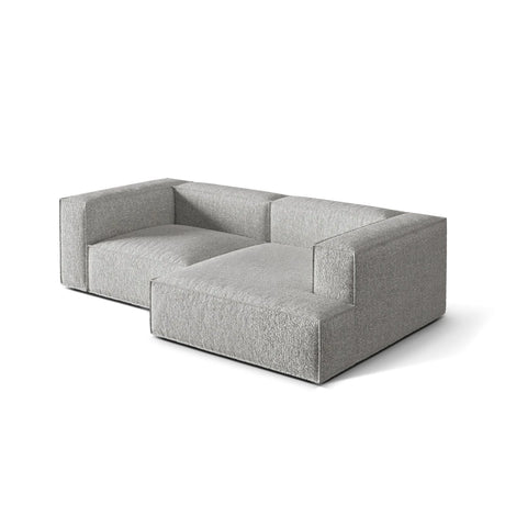 Nuria Ecksofa Rechts, mit Bezug aus Boucle (MonSil) in Silber, 147x252 cm – Bild 4
