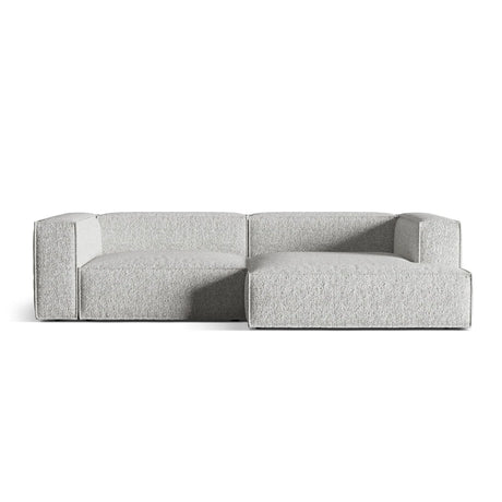 Nuria Ecksofa Rechts, mit Bezug aus Boucle (MonSil) in Silber, 147x292 cm – Bild 1