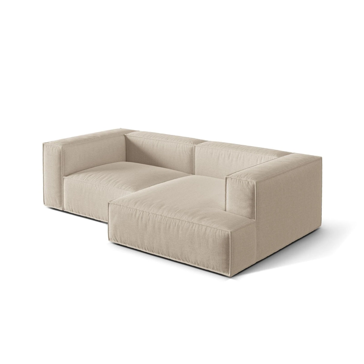 Nuria Ecksofa Rechts, mit Bezug aus Samt, Boucle oder Strukturstoff, 147x252 cm – Bild 4