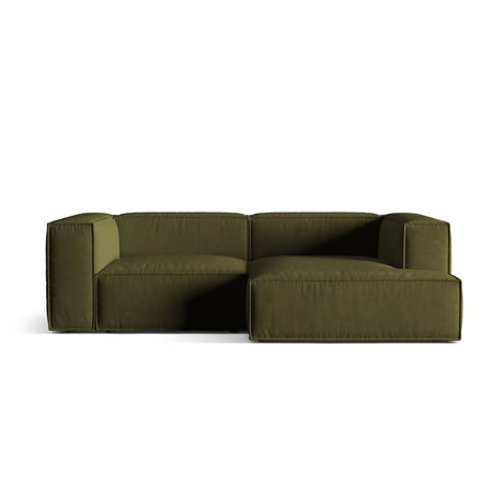Nuria Ecksofa Rechts, mit Bezug aus Samt (ParFor) in Moss Green Melange, 147x252 cm – Bild 1