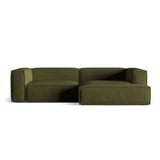Nuria Ecksofa Rechts, mit Bezug aus Samt (ParFor) in Moss Green Melange, 147x292 cm – Bild 1