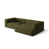 Nuria Ecksofa Rechts, mit Bezug aus Samt (ParFor) in Moss Green Melange, 147x292 cm – Bild 4