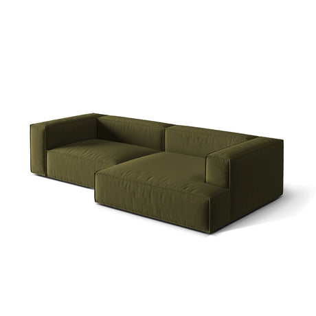 Nuria Ecksofa Rechts, mit Bezug aus Samt (ParFor) in Moss Green Melange, 147x292 cm – Bild 4