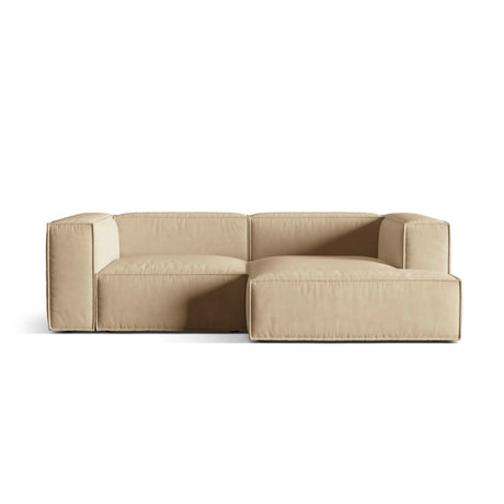 Nuria Ecksofa Rechts, mit Bezug aus Samt (PariBei) in Nude, 147x252 cm – Bild 1