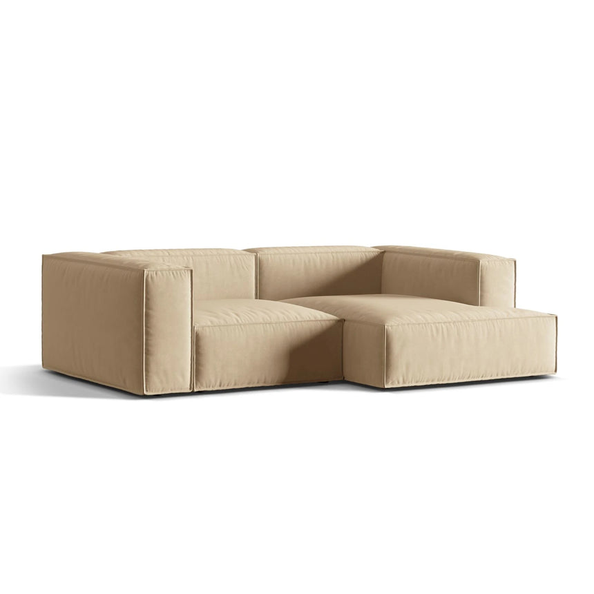 Nuria Ecksofa Rechts, mit Bezug aus Samt (PariBei) in Nude, 147x252 cm – Bild 3