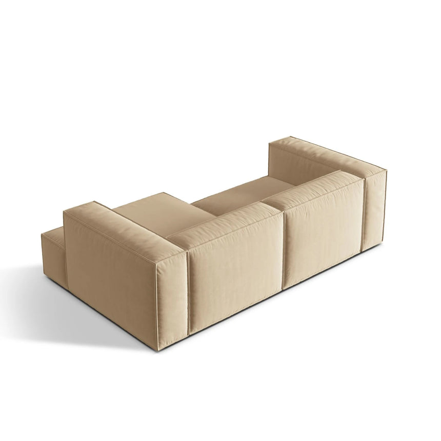 Nuria Ecksofa Rechts, mit Bezug aus Samt (PariBei) in Nude, 147x252 cm – Bild 5