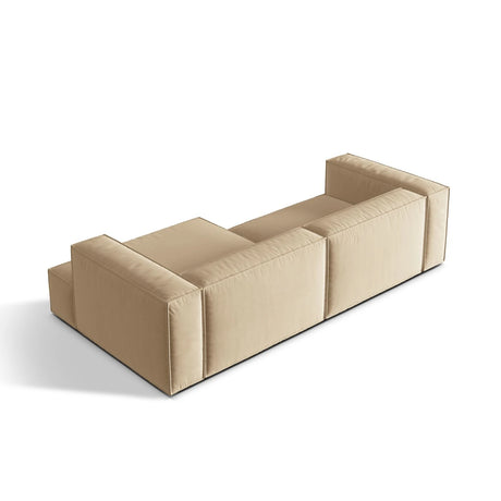 Nuria Ecksofa Rechts, mit Bezug aus Samt (PariBei) in Nude, 147x292 cm – Bild 5