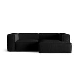 Nuria Ecksofa Rechts, mit Bezug aus Samt (PariBla) in Schwarz, 147x252 cm – Bild 1