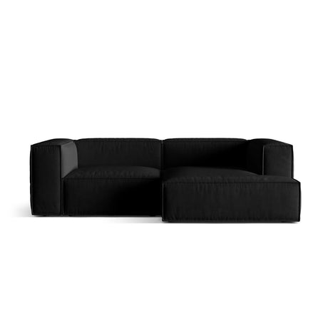 Nuria Ecksofa Rechts, mit Bezug aus Samt (PariBla) in Schwarz, 147x252 cm – Bild 1