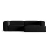 Nuria Ecksofa Rechts, mit Bezug aus Samt (PariBla) in Schwarz, 147x292 cm – Bild 1