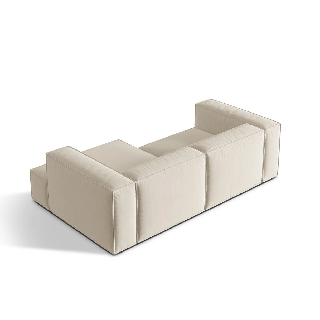 Nuria Ecksofa Rechts, mit Bezug aus Samt (PariCre) in Beige, 147x252 cm – Bild 5
