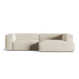 Nuria Ecksofa Rechts, mit Bezug aus Samt (PariCre) in Beige, 147x292 cm – Bild 1