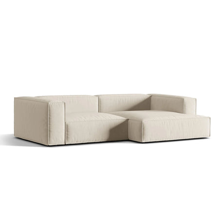 Nuria Ecksofa Rechts, mit Bezug aus Samt (PariCre) in Beige, 147x292 cm – Bild 3